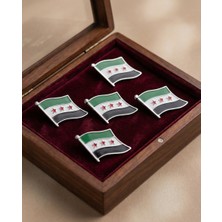 Zaytoon 5'li Yeni Suriye Bayrak Unisex Yaka Mineli Rozeti 21 mm A300029-05