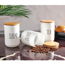 Feyza Design Şık 3'lü Bambu Kapaklı Cam Kavanoz Seti, Pratik ve Estetik Saklama Çözümü