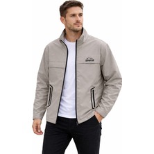SINWEAR Erkek Baharlık Su ve Rüzgar Geçirmez Mont Dik Yaka Mevsimlik Fermuarlı Spor Outdoor Ceket