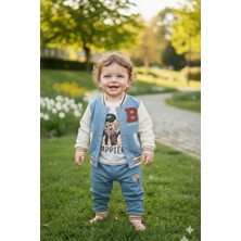 Lino Baby Happıer Kolej Çeketli %100 Pamuk Erkek Bebek Takım