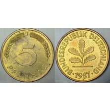 Banknoting Almanya 5 Pfennıg 1987 J.