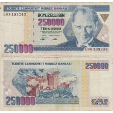 Banknoting 7. Emisyon 2. Tertip 250.000 Lira E08 En Nadir Seri. Temiz+
