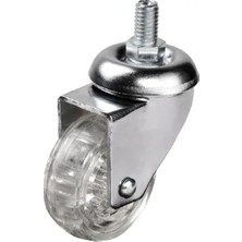 Eco Port 302 - 50X20 mm Şeffaf Makaralı Vidalı Teker