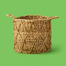 Panalı Büyük Boy Dekoratif Sepet - Kahverengi