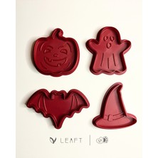 Cadılar Bayramı Kurabiye Kalıbı Seti, 3D Baskı, Hayalet, Yarasa, Balkabağı, Cadı Şapkası