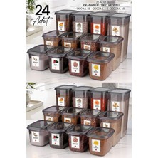 Feyza Design 24'lü Geniş Moly Dikdörtgen Saklama Kabı Seti, 8 Adet, Çeşitli Boyutlar