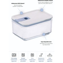 Feyza Design Derin Cam Saklama Kabı 1100 Ml, Güvenle Saklama ve Tazelik Için Ideal