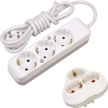 Nilson Flash Üçlü Topraklı Grup Priz - Beyaz - 1,5 M - Golyat Hediyeli