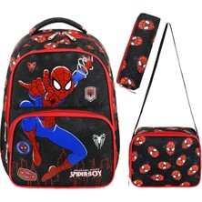 Roxy Örümcek Desenli Ilkokul Çantası,beslenme Çantası ve Kalem Kutusu Seti