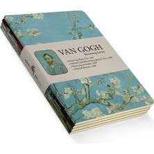 Hype Store Retronote Blooming Series - A5, Van Gogh 4'lü Defter Seti Iı, Çizgisiz, Toplam 256 Sayfa, Her Biri 6