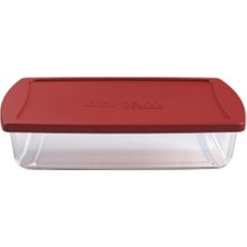 Feyza Design Şeffaf Borcam Kapaklı Fırın Kabı 26X15CM, Dayanıklı ve Pratik Kullanım