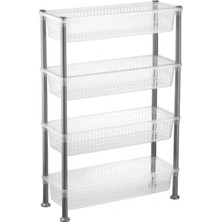 Feyza Design Pratik 4 Katlı Slim Plastik Sebzelik, Şık ve Nostaljik Tasarım