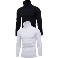 Glam Love 2 Adet   Kaşkorse Boğazlı Full Likralı Fitilli Body Kazak