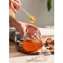 Feyza Design Şeffaf Cam Bal Kavanozu 13 Cm, Şık ve Kullanışlı Saklama Çözümü