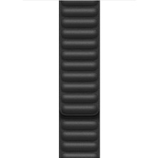 Hype Store Watch Series 11 46MM Için Kordon Leather Link Band Siyah [watch Series 11 46MM ile Uyumlu Kordon - S