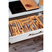 Feyza Design Bambu Uzayabilen Çekmece Içi Kaşıklık, Ayarlanabilir, Pratik ve Şık Tasarım