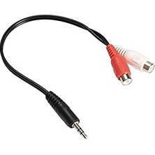 Hype Store 4227 3.5mm Stereo Erkek Dişi 2rca Tos Ses Kablo Çevirici Adaptör, Siyah