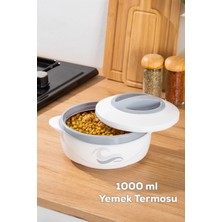 Feyza Design Paslanmaz Çelik 1000 ml Yemek Termosu, Sızdırmaz ve Kilitli Kapak
