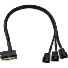 Hype Store 9745 Sata Power To Fan Çevirici 3 Port Y Pin Pwm Çoklayıcı Splitter 30CM 24AWG Fan Kablosu, Bilgisay