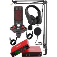 Braventa Collection Cxn-30 Paket-8 Stüdyo Ses Kartlı Condenser Mikrofon Stand Kulaklık Seti