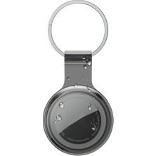 Hype Store Airtag Için Su Geçirmez Ultra Şeffaf Görünümlü Kılıf ve Anahtarlık, Yumuşak Renkli Silikon Kılıf (Si