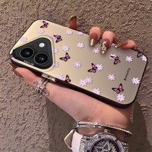 HONTINGA iPhone 16 ile Uyumlu Kılıfı Silikon Kenar Sert Arka Düşüme Önleyici Basitlik Anti Düşme Kamera Korumali Küçük Kelebek Desen Telefon Kılıfı Kadın ve Erkek Için Uygundur K1-0718