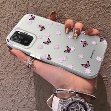 HONTINGA Xiaomi Redmi Note 10S ile Uyumlu Kılıfı Silikon Kenar Sert Arka Düşüme Önleyici Basitlik Anti Düşme Kamera Korumali Küçük Kelebek Desen Telefon Kılıfı Kadın ve Erkek Için Uygundur K1-0718