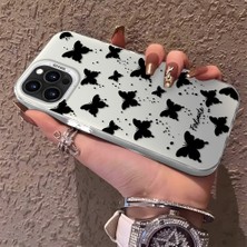 HONTINGA iPhone 14 Pro ile Uyumlu Kılıfı Silikon Kenar Sert Arka Düşüme Önleyici Basitlik Anti Düşme Kamera Korumali Siyah Kelebek Desen Telefon Kılıfı Kadın ve Erkek Için Uygundur K1-0721