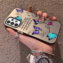HONTINGA Samsung Galaxy A73 ile Uyumlu Kılıfı Silikon Kenar Sert Arka Düşüme Önleyici Basitlik Anti Düşme Kamera Korumali Renkli Kelebek Desen Telefon Kılıfı Kadın ve Erkek Için Uygundur K1-0723