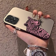 HONTINGA Samsung Galaxy A52 ile Uyumlu Kılıfı Silikon Kenar Sert Arka Düşüme Önleyici Basitlik Anti Düşme Kamera Korumali Pembe Leopar Desen Telefon Kılıfı Kadın ve Erkek Için Uygundur K1-0720