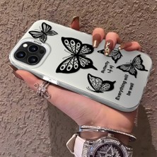 HONTINGA iPhone 15 Pro ile Uyumlu Kılıfı Silikon Kenar Sert Arka Düşüme Önleyici Basitlik Anti Düşme Kamera Korumali Renkli Kelebek Desen Telefon Kılıfı Kadın ve Erkek Için Uygundur K1-0723