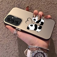 HONTINGA Samsung Galaxy A16 ile Uyumlu Kılıfı Silikon Kenar Sert Arka Düşüme Önleyici Basitlik Anti Düşme Kamera Korumali Panda Desen Telefon Kılıfı Kadın ve Erkek Için Uygundur K1-0726