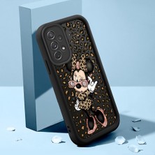 HONTINGA Samsung Galaxy A72 ile Uyumlu Kılıfı Düşüme Önleyici Basitlik Anti Düşme Kamera Korumali Mickey Minnie Desen Siyah Yumuşak Silikon Telefon Kılıfı Kadın ve Erkek Için Uygundur K2-0398