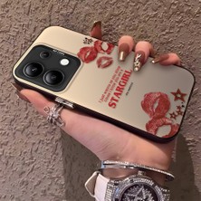 HONTINGA Xiaomi Redmi Note 13 ile Uyumlu Kılıfı Silikon Kenar Sert Arka Düşüme Önleyici Basitlik Anti Düşme Kamera Korumali Öpücük Izi Desen Telefon Kılıfı Kadın ve Erkek Için Uygundur K1-0724