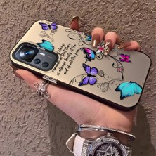 HONTINGA Xiaomi Mi 12T Pro ile Uyumlu Kılıfı Silikon Kenar Sert Arka Düşüme Önleyici Basitlik Anti Düşme Kamera Korumali Renkli Kelebek Desen Telefon Kılıfı Kadın ve Erkek Için Uygundur K1-0723
