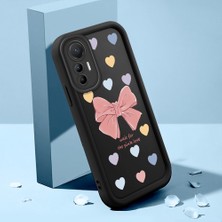HONTINGA Xiaomi Mi 13 Lite ile Uyumlu Kılıfı Düşüme Önleyici Basitlik Anti Düşme Kamera Korumali Leopar Kalp Desen Siyah Yumuşak Silikon Telefon Kılıfı Kadın ve Erkek Için Uygundur K2-0406