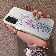 HONTINGA Samsung Galaxy M13 ile Uyumlu Kılıfı Silikon Kenar Sert Arka Düşüme Önleyici Basitlik Anti Düşme Kamera Korumali Çiçekler Desen Telefon Kılıfı Kadın ve Erkek Için Uygundur K1-0722