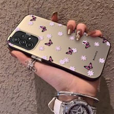 HONTINGA Samsung Galaxy A52 ile Uyumlu Kılıfı Silikon Kenar Sert Arka Düşüme Önleyici Basitlik Anti Düşme Kamera Korumali Küçük Kelebek Desen Telefon Kılıfı Kadın ve Erkek Için Uygundur K1-0718