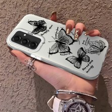 HONTINGA Samsung Galaxy A16 ile Uyumlu Kılıfı Silikon Kenar Sert Arka Düşüme Önleyici Basitlik Anti Düşme Kamera Korumali Kelebek Desen Telefon Kılıfı Kadın ve Erkek Için Uygundur K1-0719