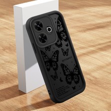 HONTINGA Xiaomi Redmi 13X ile Uyumlu Kılıfı Düşüme Önleyici Basitlik Anti Düşme Kamera Korumali Kelebek Desen Siyah Yumuşak Silikon Telefon Kılıfı Kadın ve Erkek Için Uygundur K2-0407