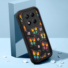 HONTINGA Xiaomi Redmi Note 14 Pro ile Uyumlu Kılıfı Düşüme Önleyici Basitlik Anti Düşme Kamera Korumali Kelebek Desen Siyah Yumuşak Silikon Telefon Kılıfı Kadın ve Erkek Için Uygundur K2-0407
