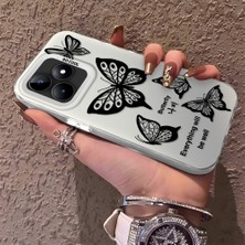 HONTINGA Realme C53 ile Uyumlu Kılıfı Silikon Kenar Sert Arka Düşüme Önleyici Basitlik Anti Düşme Kamera Korumali Renkli Kelebek Desen Telefon Kılıfı Kadın ve Erkek Için Uygundur K1-0723
