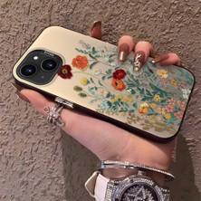 HONTINGA iPhone 15 Plus ile Uyumlu Kılıfı Silikon Kenar Sert Arka Düşüme Önleyici Basitlik Anti Düşme Kamera Korumali Çiçekler Desen Telefon Kılıfı Kadın ve Erkek Için Uygundur K1-0722