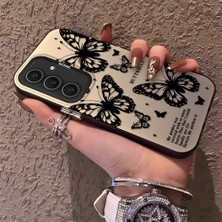 HONTINGA Samsung Galaxy S24 Plus ile Uyumlu Kılıfı Silikon Kenar Sert Arka Düşüme Önleyici Basitlik Anti Düşme Kamera Korumali Kelebek Desen Telefon Kılıfı Kadın ve Erkek Için Uygundur K1-0719
