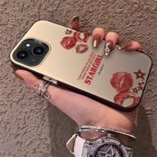 HONTINGA iPhone 14 Plus ile Uyumlu Kılıfı Silikon Kenar Sert Arka Düşüme Önleyici Basitlik Anti Düşme Kamera Korumali Öpücük Izi Desen Telefon Kılıfı Kadın ve Erkek Için Uygundur K1-0724