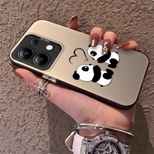 HONTINGA Xiaomi Redmi Note 13 ile Uyumlu Kılıfı Silikon Kenar Sert Arka Düşüme Önleyici Basitlik Anti Düşme Kamera Korumali Panda Desen Telefon Kılıfı Kadın ve Erkek Için Uygundur K1-0726
