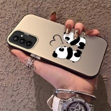 HONTINGA Samsung Galaxy M23 ile Uyumlu Kılıfı Silikon Kenar Sert Arka Düşüme Önleyici Basitlik Anti Düşme Kamera Korumali Panda Desen Telefon Kılıfı Kadın ve Erkek Için Uygundur K1-0726