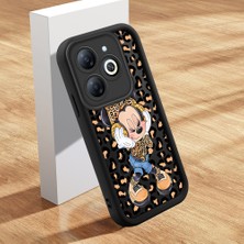 HONTINGA Tecno Spark 20 ile Uyumlu Kılıfı Düşüme Önleyici Basitlik Anti Düşme Kamera Korumali Mickey Minnie Desen Siyah Yumuşak Silikon Telefon Kılıfı Kadın ve Erkek Için Uygundur K2-0398