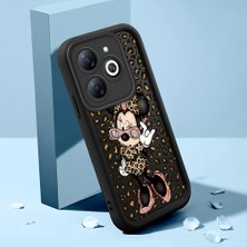 HONTINGA Tecno Spark 20C ile Uyumlu Kılıfı Düşüme Önleyici Basitlik Anti Düşme Kamera Korumali Mickey Minnie Desen Siyah Yumuşak Silikon Telefon Kılıfı Kadın ve Erkek Için Uygundur K2-0398