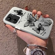 HONTINGA Poco C65 ile Uyumlu Kılıfı Silikon Kenar Sert Arka Düşüme Önleyici Basitlik Anti Düşme Kamera Korumali Kelebek Desen Telefon Kılıfı Kadın ve Erkek Için Uygundur K1-0719